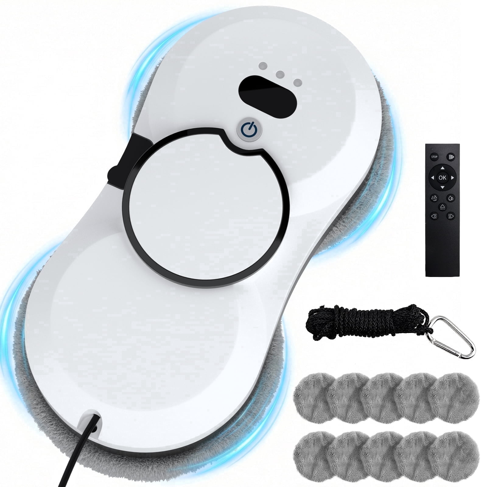 Smart Window Cleaning Robot, AI Path Planning, Frameless Edge Detection, Single-sided water spray 5600PA Suction Power