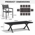 thumbnail image 5 of Crestlive Products 11-Piece Patio Outdoor Dining Set for 10, 94" Black Wood-Grain Table with Umbrella Hole & Stackable Chairs with Armrest, 5 of 10