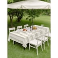 thumbnail image 5 of 52x70 Inch Outdoor Tablecloth with Umbrella Hole Zipper Rectangle Sage Green Striped Rectangular Tablecloths Outside Waterproof Modern Farmhouse Green Stripes Patio Table Cloth Cover for Picnic Party, 5 of 8