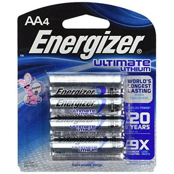 Energizer BF-W3DL-O4K4 Ultimate L91BP-4 Lithium AA Battery, 24 Batteries in Original Retail Packs Not Bulk