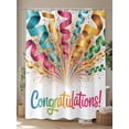 thumbnail image 4 of Fsddascl Colorful Congratulations Shower Curtain Set - Standard 72" x 72" Washable Bathtub Curtain with 12 Hooks, Funny Words Graduation Season Waterproof Fabric Stall Shower Curtains for Bathroom, 4 of 6