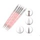 thumbnail image 4 of 5 uds. De herramientas para puntear uñas, cepillo de silicona para uñas, doble cabeza, Gel Uv, punteado, dibujo, pintura, bolígrafo, herramientas de dibujo para esculpir arcilla (rosa y transparente) Ormromra CZMR-HY23, 4 of 5