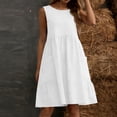thumbnail image 4 of Stamzod Womens 2026 Summer Dress with Pocket Sleeveless Flare Midi Dresses A Line Flowy Vacation Beach Sundress Travel Outfits White S, 4 of 6