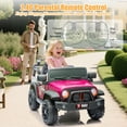 thumbnail image 4 of Okybaby 12V Kids Ride on Truck Car with Remote Control, Electric Kids Ride on Toys with MPS,Bluetooth,USB/TF Slot,LED Lights, Ride on Truck Cars for Kids Aged 2-8,Pink, 4 of 7