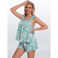 thumbnail image 5 of DAKIMOE Womens Pajamas Set 2 Piece Ruffle Pj Soft Tank Top and Shorts Sleepwear Lounge Sets for Women Set Sleeveless Bridal Pajama Sets for Christmas, S-2XL, 5 of 9
