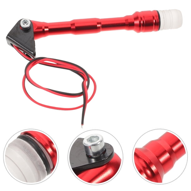 UPGRATOR Antena Modificada Roja Para Motocicleta Con Luces LED Para Seguridad Y Estilo