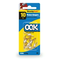 Ook Picture Hangers, ReadyNail, 10 lbs, for Drywall and Wood, Steel, Brass Finish, Gold, 6 pack