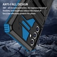 thumbnail image 4 of Heavy Duty Case for Samsung Galaxy S25 Plus, Hybrid Military Grade Shockproof Rugged Cover with Hidden Bracket Removable Belt Clip Heat Dissipation Anti-Fall Case for Samsung Galaxy S25 Plus, Blue, 4 of 11
