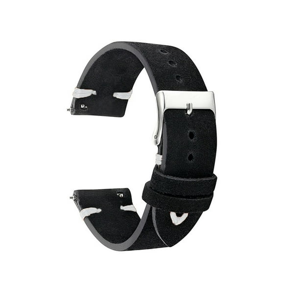 WANGQ Watch Bands Genuine Leather Suede Watch Strap Belts 18mm 20mm 22mm Black Watchband Repair Tools