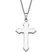 Polished Stainless Steel Cross Pendant, 20"