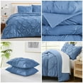 thumbnail image 3 of Southshore Fine Living, Inc. Pinch Pleated Pintuck King Duvet Cover Bedding Set, Coronet Blue, 3 of 9