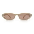 thumbnail image 5 of Womens Vintage Vibe Narrow Rectangle Cat Eye Plastic Sunglasses Beige - Brown, 5 of 8