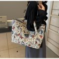 thumbnail image 3 of High end and large capacity canvas bag for women 2025 new fashionable commuting tote bag for women ins student class bag, 3 of 8