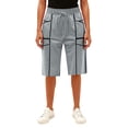thumbnail image 4 of BOMYJESK Women Shorts High Waist Drawstring Knee Length Long Shorts Casual Loose Fit Sweatshorts Summer Gym Lounge Sports with Pockets Light Gray XL, 4 of 4