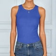 thumbnail image 2 of NIEWTR Womens Tank Tops High Neck Sleeveless Ribbed Tank Casual Basic Thick Strap Slim Fitted Racerback Shirts Womens Tank Summer Tank (XL,A148-Blue), 2 of 7