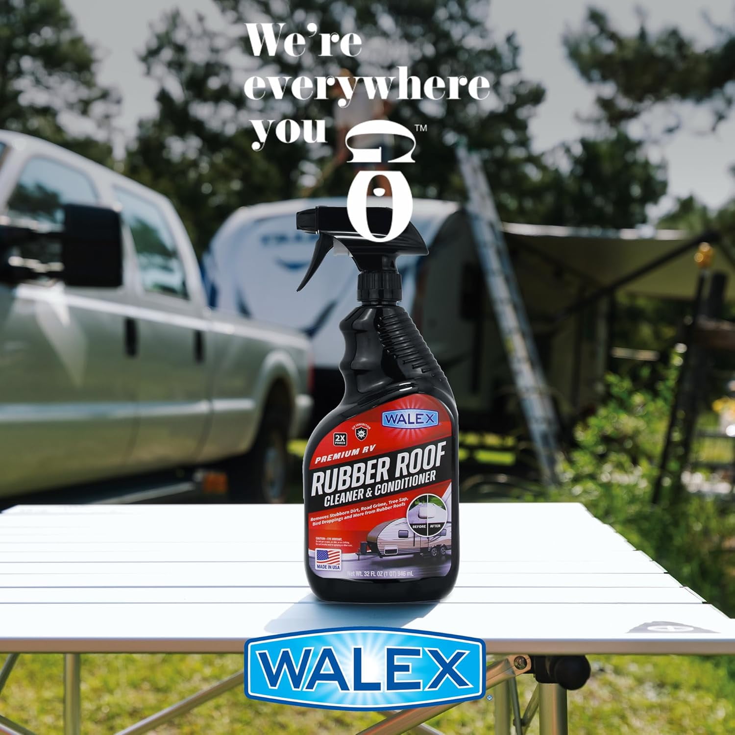 Walex Rubber Roof Cleaner Conditioner Treatment for RV - 64 oz Bottle