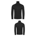 thumbnail image 2 of Juebong Men's Turtleneck Long Sleeve Outwear Sweatshirt Stretch Athletic Colour Stretch Slim Fit Basic Top Blouse,Black,XXL, 2 of 5