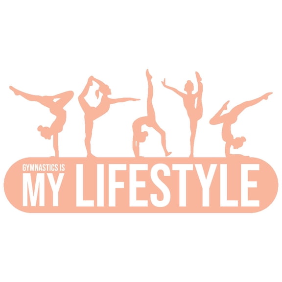 Gymnastics Is My Lifestyle - Vinyl Adhesive Home Art Gymnastics Quotes Lettering Art DÃ©cor Sticker 11" x 20" Artistic Gymnasts Design Wall Decal - Kids Girls Bedroom Multicolored Wall Decoration