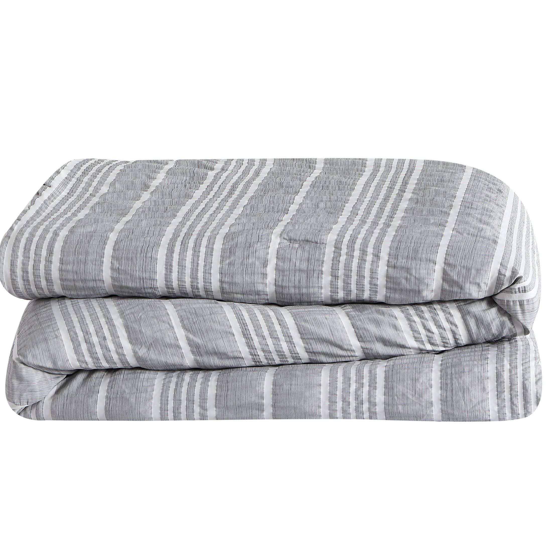 VCNY Home Dian 3-Piece Grey Stripe Polyester Comforter Set, Twin