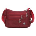 thumbnail image 1 of Woman Leisure Shoulder Bag Roomy Multiple Pockets Zipper Large Capacity Lightweight Portable Messenger Bag Red Nylon, 1 of 4