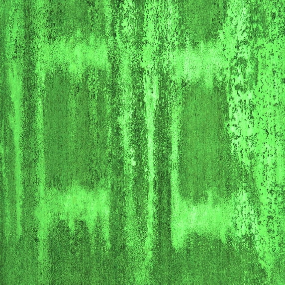 Ahgly Company Indoor Square Oriental Green Industrial Area Rugs, 5' Square