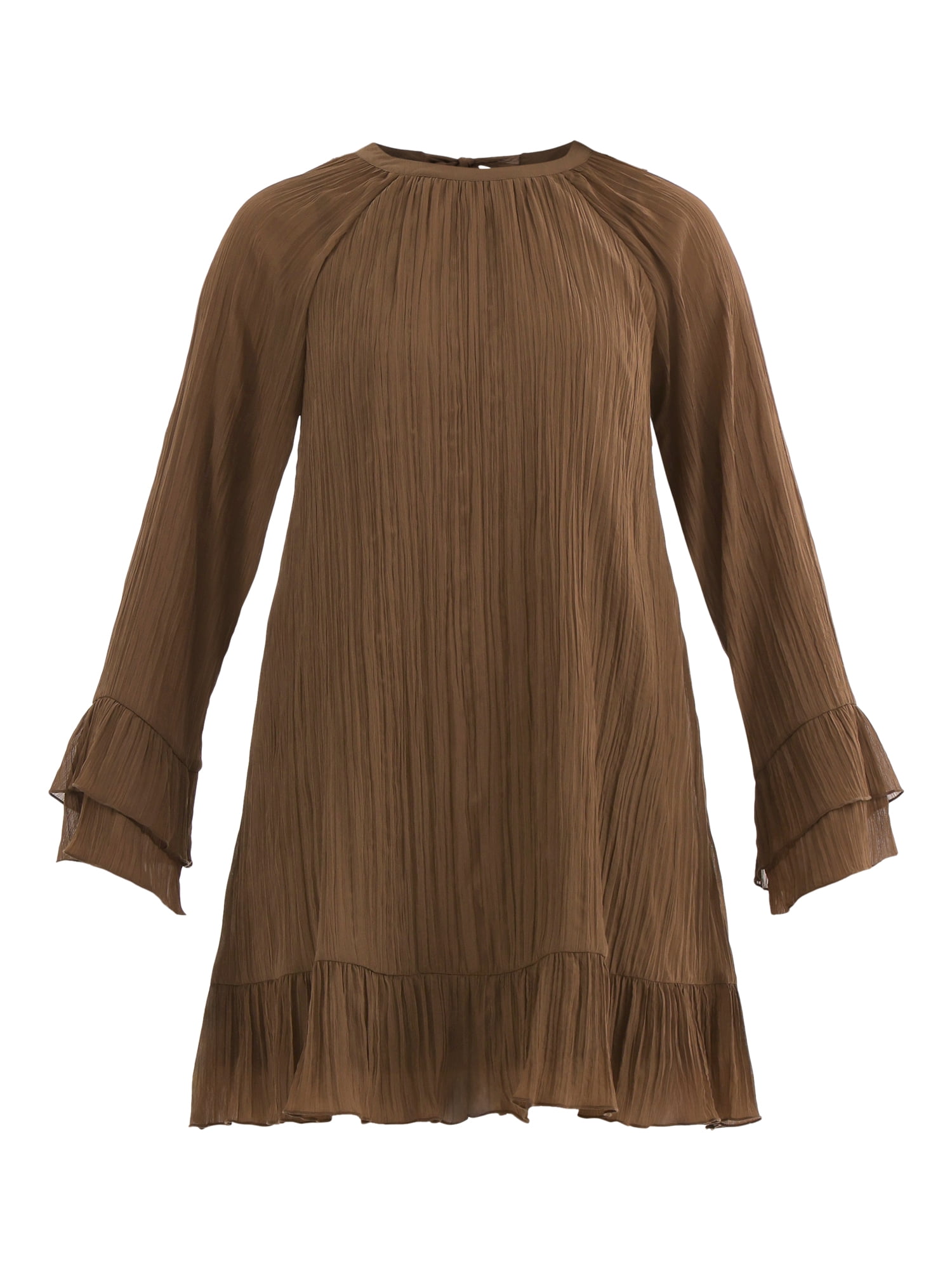 Time and Tru Women's and Women's Plus Crinkle Mini Dress with Back Tie, Sizes XS-4X