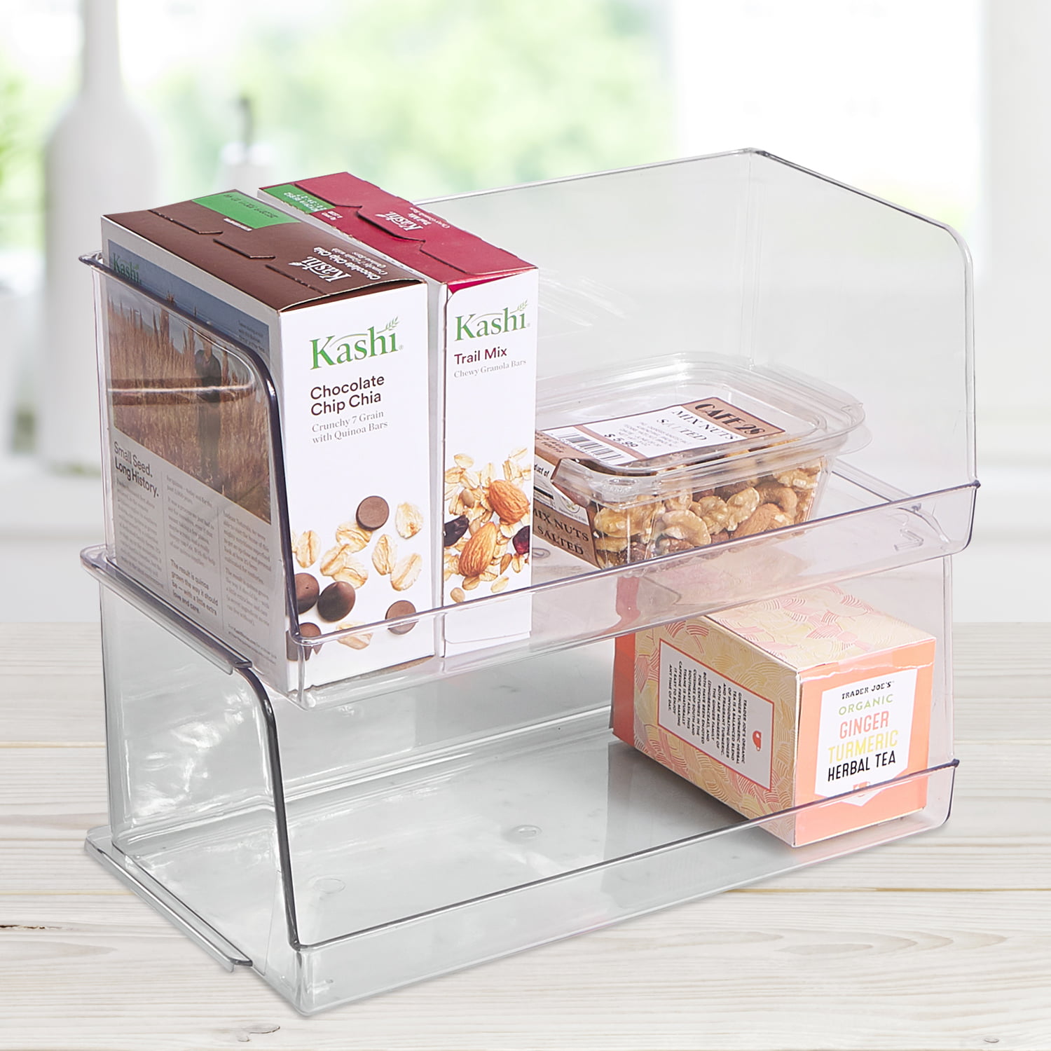 6 Pack Clear Stackable Storage Bins with Lids, Vtopmart Large
