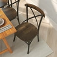 thumbnail image 6 of Merrick Lane Industrial Style Metal X-Back Dining Chair with Fruitwood Finished Seat and Back, 6 of 13