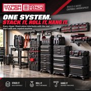 Hyper Tough Hyper Stack 1-Drawer Plastic Tool Box, Black, Compatible with Hyper Stack System