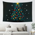 thumbnail image 5 of PRATYUS Christmas Tree Snowflake Naive Art Tapestry 100% Polyester Wall Art 60*40in, 5 of 5