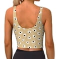 thumbnail image 4 of Goofa Daisies Flowers Printed Sports Bras for Women, High Impact Running Bra Workout Crop Tank Tops Longline Sports Bra Push up-Medium, 4 of 9