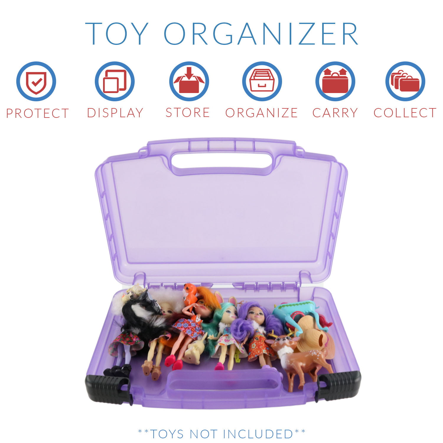 Toy Storage Carrying Box Figures Playset Organizer... Enchantimals Dolls Case 