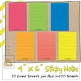 thumbnail image 6 of Better Office Products Lined Sticky Notes, 4" x 6", Assorted Colors, 10 Pads, 6 of 6