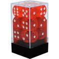 thumbnail image 2 of Chessex Translucent Orange w/ White 16mm (Standard) 12 Dice Set CHX23603, 2 of 2