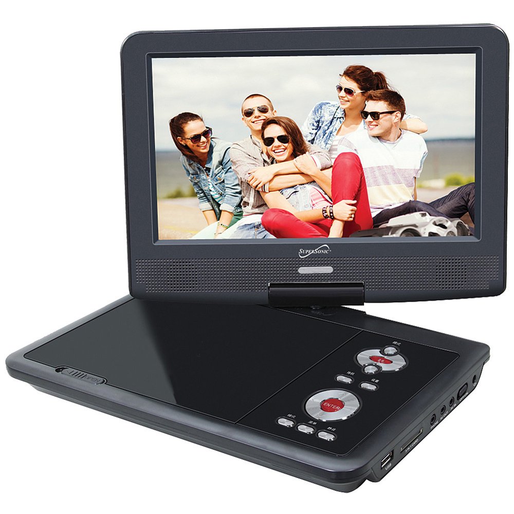 9 Inch Portable DVD/TV Player w/ Hybrid Digital Tuner, USB & SD Card