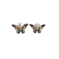 thumbnail image 1 of ARETES DE MARIPOSA ALAS DOBLES DE PLATA Y ZIRCONIAS, 1 of 3