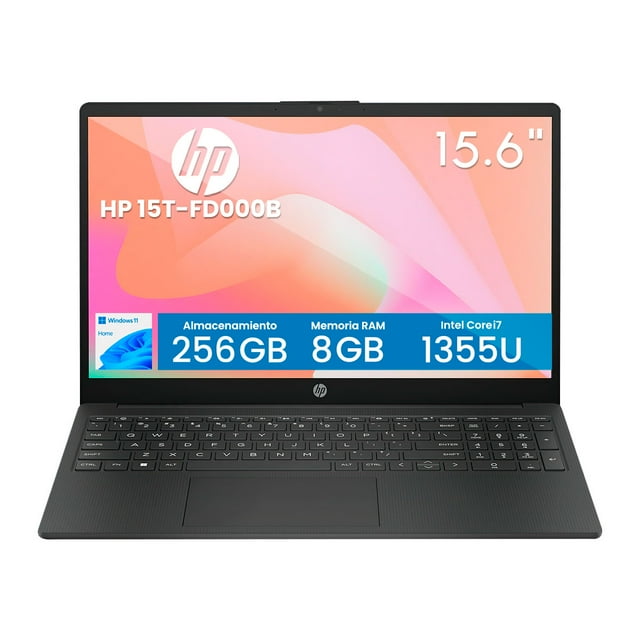 Laptop HP 15T-FD000B Intel Core CI7-1355U 8GB RAM 256GB SSD 15.6" FHD Windows 11 Home Negra