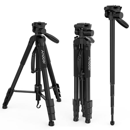 Andoer TTT-666R Camera Tripod Monopod Travel Portable Lightweight Tripod for Canon Nikon DV DSLR Camcorder with Carry Bag Max.Load