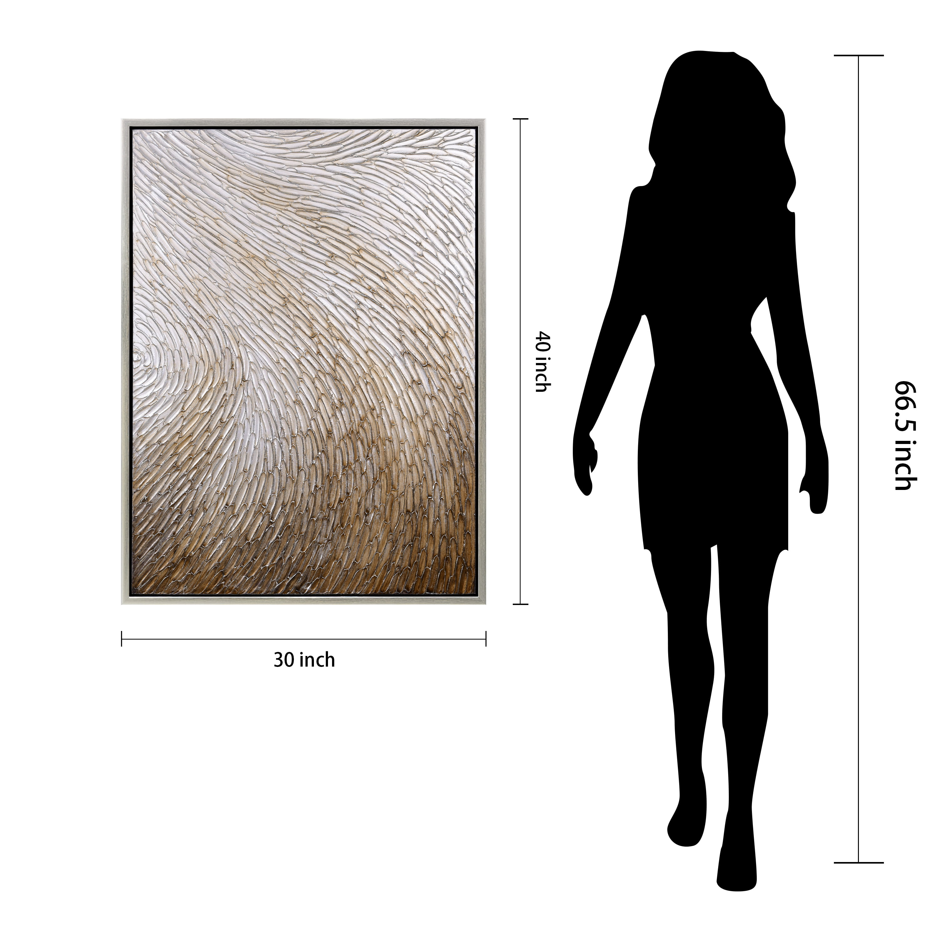Gold Waves II Textured Metallic Hand Painted Framed Canvas Wall Art