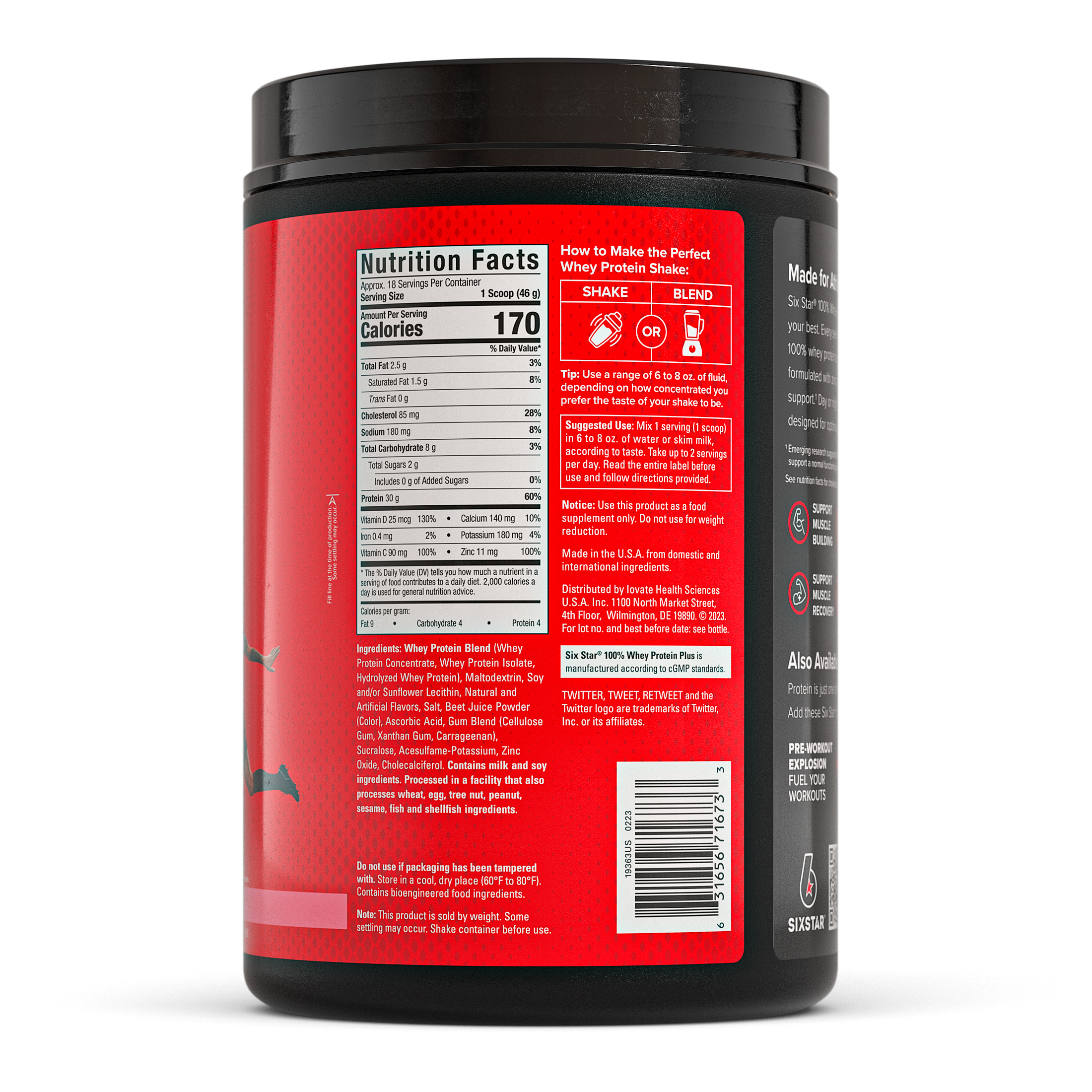 Six Star Pro Nutrition 100% Whey Protein Powder, Strawberry Smoothie, 2lbs