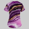 thumbnail image 6 of EHTMSAK Nurse Top with Pocket Floral Womens Top with Pockets Floral Patchwork Printed Short Sleeve V-Neck Blouse Purple 3X, 6 of 7