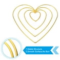 thumbnail image 3 of Uxcell Dream Catcher Rings Set, 2 Set 4 Sizes Metal Heart Shape Macrame Wreath Floral Hoop, Gold, 3 of 6