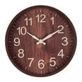 thumbnail image 1 of Reloj de pared Sunnimix de Madera oscura 12 pulgadas movimiento de barrido, 1 of 7