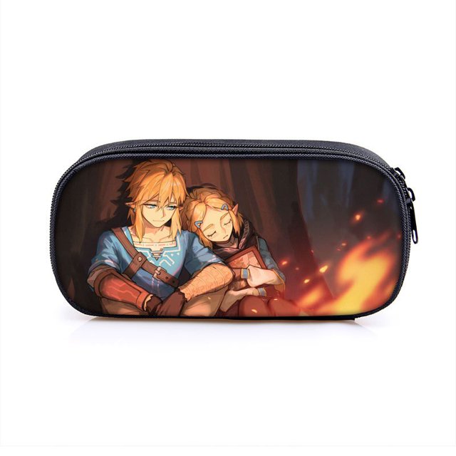 Bolsas de lápices Zelda de una sola capa de poliéster con estampado de lágrimas del Reino, papelería, suministros escolares, estuche de lápices bonito para estudiantes hola suerte unisex