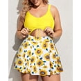 thumbnail image 5 of Trajes de baño de una pieza de talla grande para mujer con falda, cuello en V, estampado floral, trajes de baño con recortes, 5 of 5