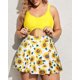 thumbnail image 5 of Trajes de baño de una pieza de talla grande para mujer con falda, cuello en V, estampado floral, trajes de baño con recortes, 5 of 5