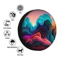 thumbnail image 4 of Sikiie Colorful Surreal Landscape PVC Leather Spare Tire Wheel Cover Spare Tire Cover, for Car Truck SUV Camper Trailer Universal Fit(14-17in)-16 inch, 4 of 6