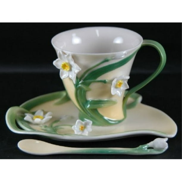 Two S Company Garden Party Narcissus Tea Set Cup Saucer Spoon By Two S Company Walmart Com Walmart Com