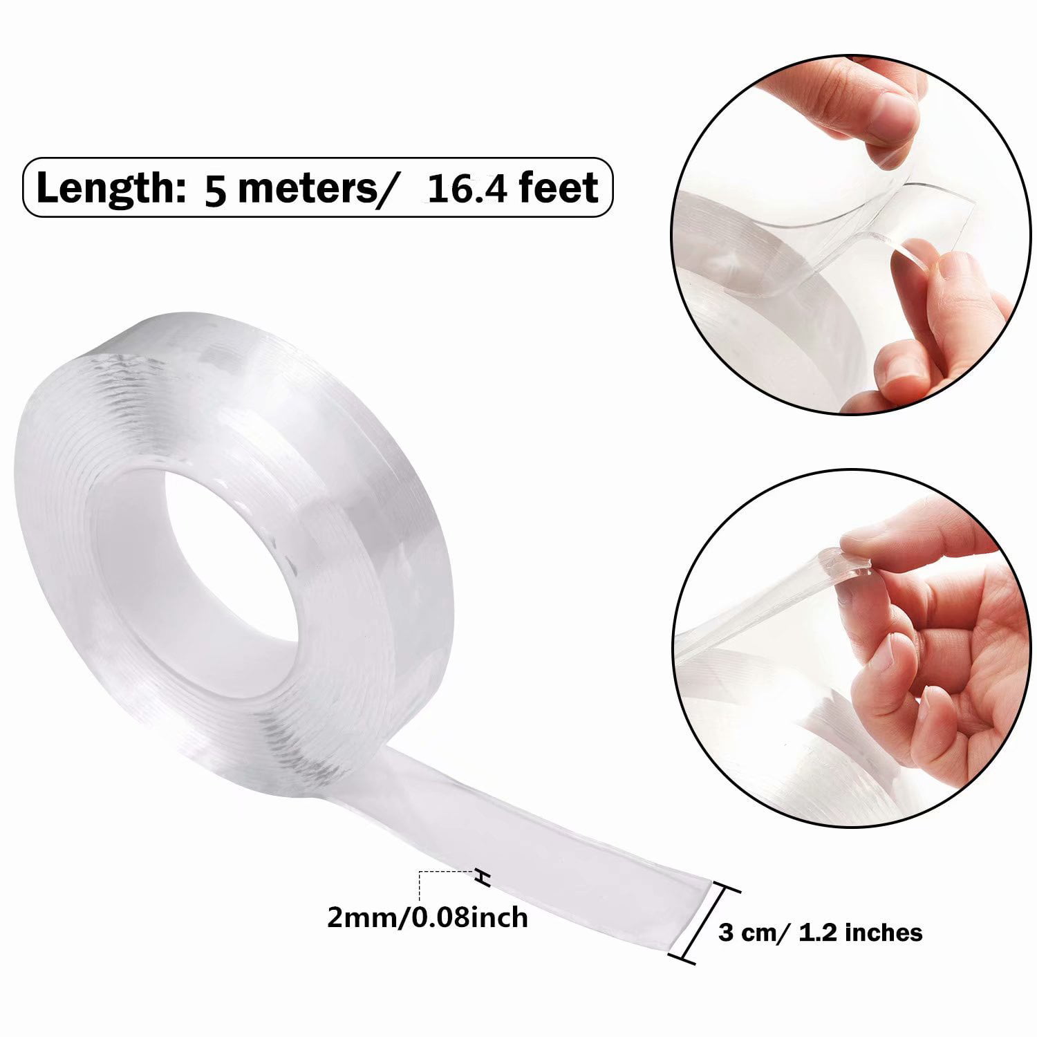 Double Sided Tape Heavy Duty Picture Hanging Tape Removable Double Stick Tape Heavy Duty Mounting Tape 2 Sided Sticky Tape For Wall Hanging Picture Carpet Poster 10FT Lepiloo Clear Double-Sided Tape 