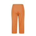 thumbnail image 6 of SYMOID Womens Capris Petite Leggings Stretch Casual with Pockets Pants for Women Ladies Orange L Capris Comfortable Capri Pants for Women, 6 of 7